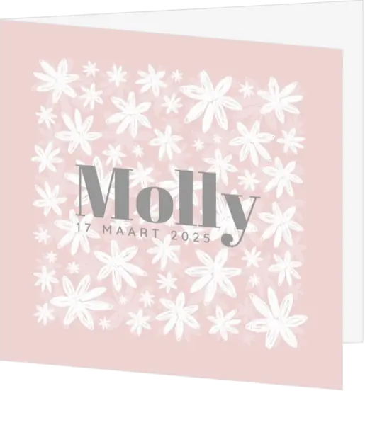Geboortekaart Molly - Bloemetjes