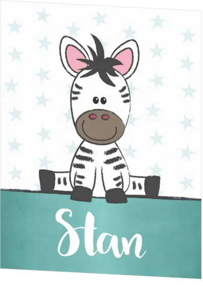 Poster 1 lief zebraatje jongen