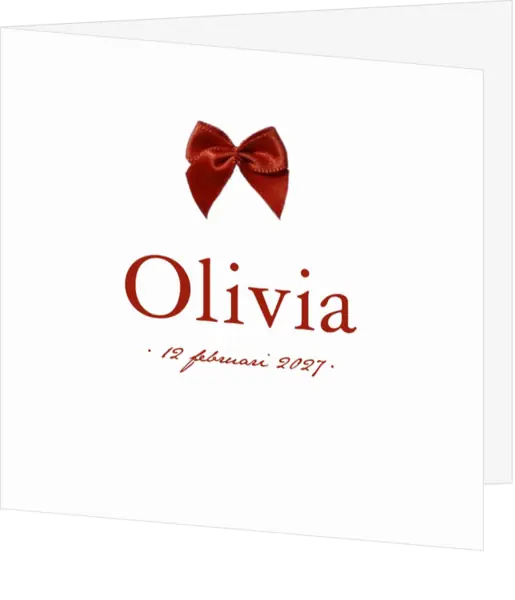 Geboortekaart Olivia strik