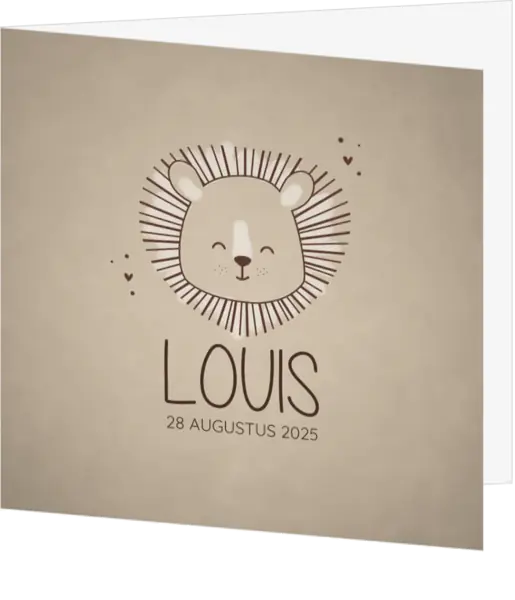 Geboortekaart Louis - Leeuwtje