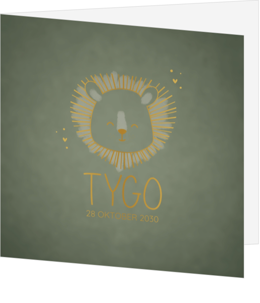 Geboortekaart Tygo - Gouden Leeuwtje