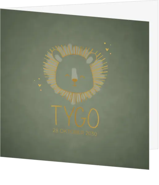 Geboortekaart Tygo - Gouden Leeuwtje