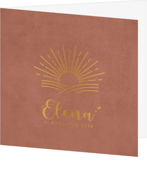Geboortekaart Elena - Gouden zonnestralen