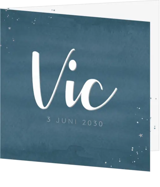 Geboortekaart Vic - Zilveren schaduw