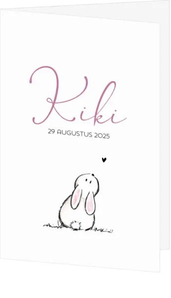 Geboortekaart Kiki - Lief konijntje