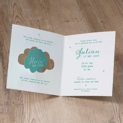 Julia - Schattig geboortekaartje met draaiwolkje