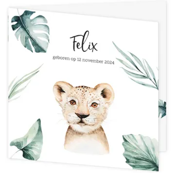 Geboortekaartje welpje botanisch Felix