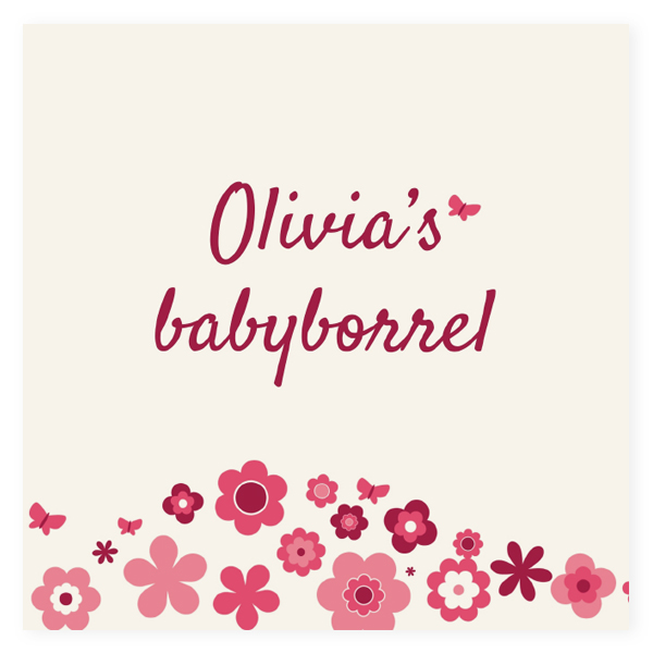 Babyborrelkaartje bloemen