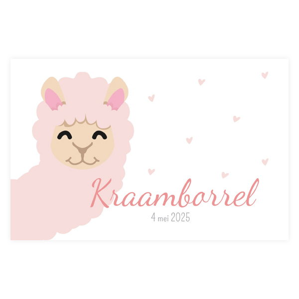 Kraamborrel roze alpaca meisje