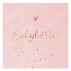 Babyborrel roze met rose foliedruk