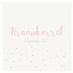 Kraamborrel met sterretjes en hartjes op parelmoerpapier meisje