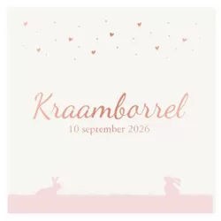 Kraamborrel silhouet zusje met foliedruk