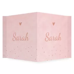 Raambord roze met kleine hartjes en stipjes