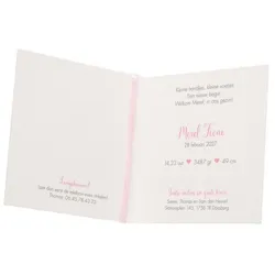 Geboortekaartje - Vintage roze stijl