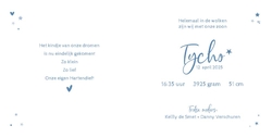Geboortekaartje Tycho - Blauwe regenboog