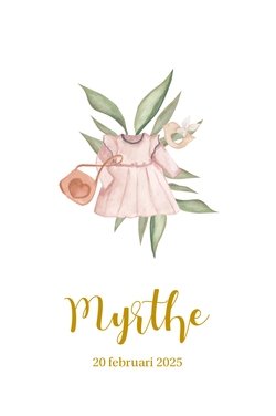 Lief geboortekaartje meisje met schattig jurkje