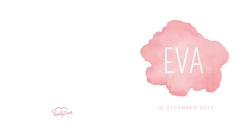Geboortekaartje met watercolor roze wolk
