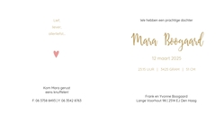 Trendy geboortekaartje met roze watercolor en goudfolie stippen