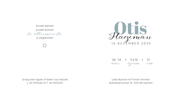 Geboortekaart Otis - Goud en blauw