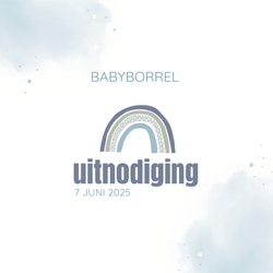 Babyborrelkaartje - Blauwe regenboog