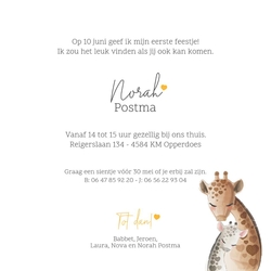 Babyborrelkaartje - Grote en kleine giraf