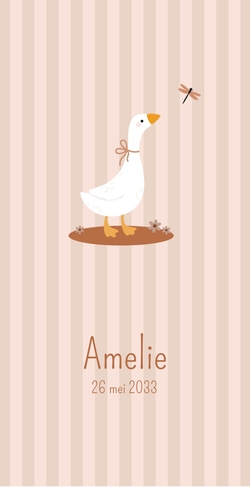 Schattig geboortekaartje voor een meisje met lief gansje