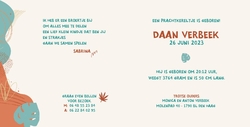 Geboortekaart Daan - Abstracte bladeren