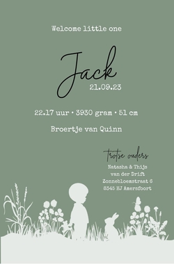 Geboortekaart Jack - Silhouet jongen