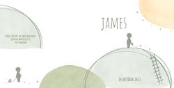 Geboortekaart James - Cirkels met silhouette jongetje
