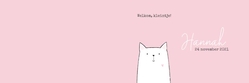Geboortekaart - Kat met hartje