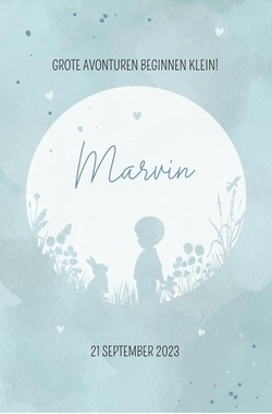 Geboortekaartje Marvin - Jongen op avontuur