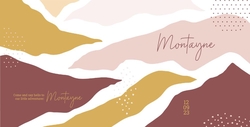Geboortekaart Montayne - Abstracte bergen