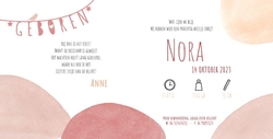 Geboortekaart Nora - Cirkels met silhouette meisje