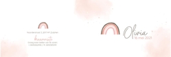 Olivia - Geboortekaartje - Roze regenboogje