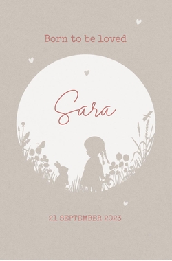 Geboortekaart Sara - Silhouet meisje