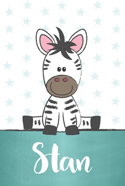 Poster 2 lief zebraatje jongen