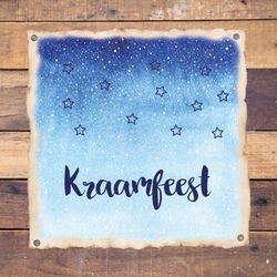 Kraamborrel sterrenhemel hout