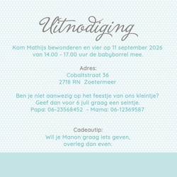 Kraamborrel magazine kaart jongen