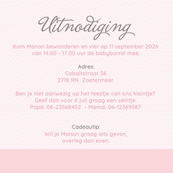 Kraamborrel magazine kaart meisje