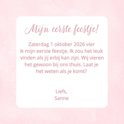 Babyborrelkaart waterverf boom roze