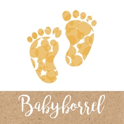 Kraamborrel stippen voetjes