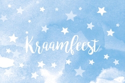 Kraamborrel aquarel sterren blauw