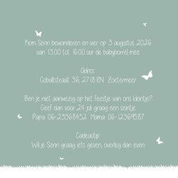 Kraamborrel mint groen silhouet
