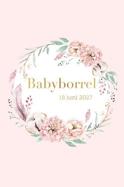 Babyborrel bloemenkrans roze