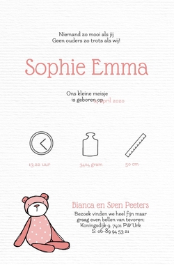 Sophie Emma - Knuffelend muisje 