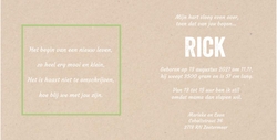 Geboortekaart kraft groene slingers