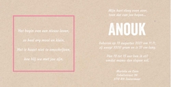 Geboortekaart kraft roze slingers