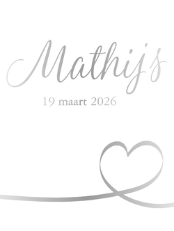Poster 1 jongen glimmend zilver