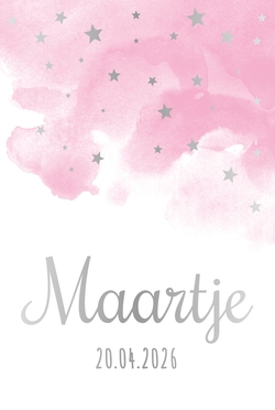 Poster 2 meisje aquarel met zilveren sterren