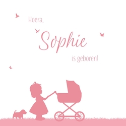 Poster 3 silhouet grote zus en baby zusje